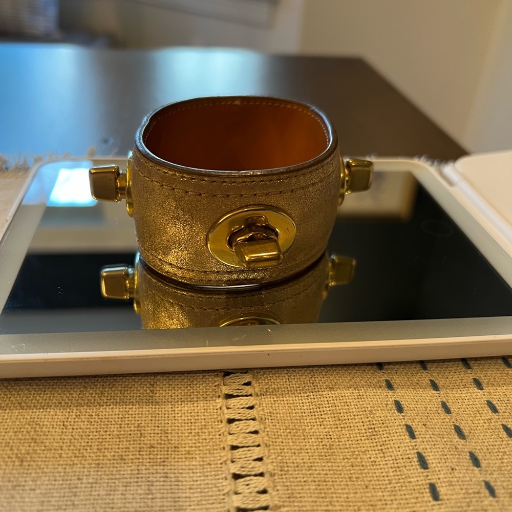 Coach Gold Metallic Turnlock Bracelet